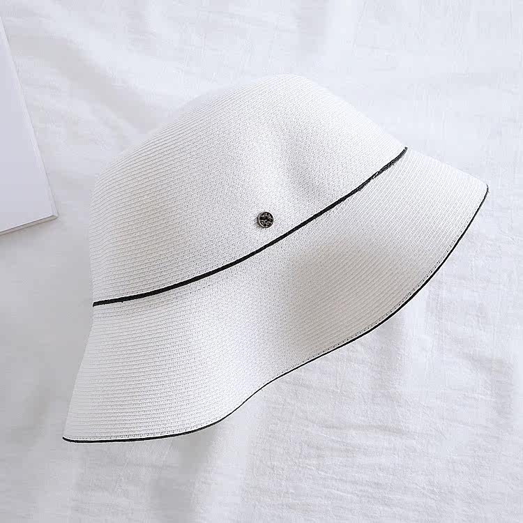 Japanese-style simple fisherman's hat, women's summer basin hat, foldable, elegant and casual, beach travel hat, sunshade hat, trendy detail image 19