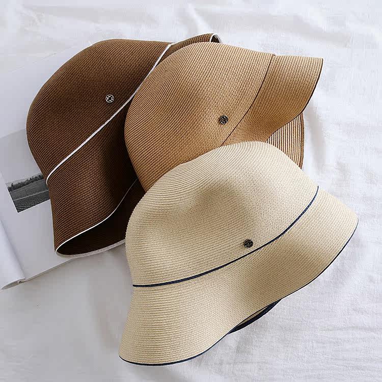 Japanese-style simple fisherman's hat, women's summer basin hat, foldable, elegant and casual, beach travel hat, sunshade hat, trendy detail image 3