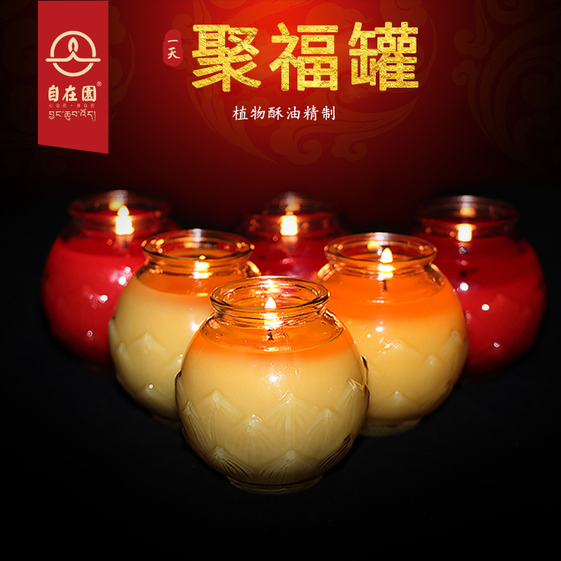 Free garden butter lamp 24 hours 1 day Pingkou lotus plant butter lamp Bodhi lamp for lamp Buddha lamp polypot