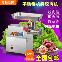 Hengquelon 12 desktop electric meat grinder commercial stainless steel household meat grinder meat mixer stuffing enema
