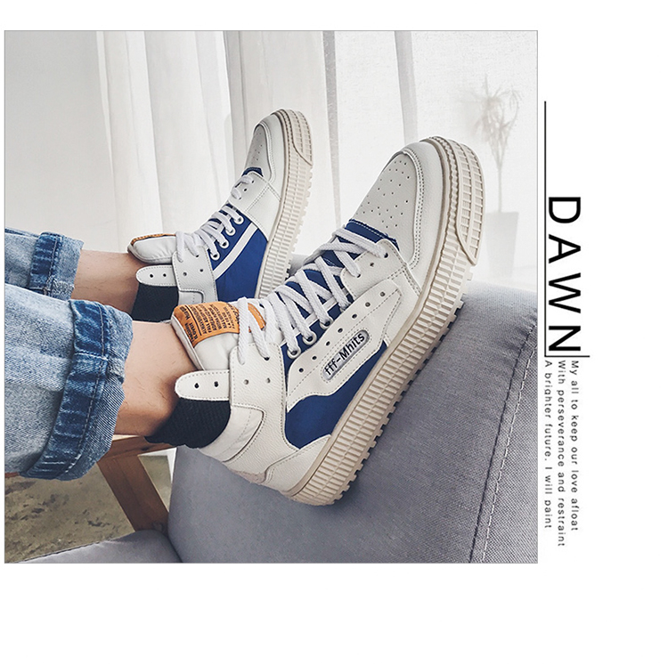 2018 mới mùa thu mới Hồng Kông phong cách giày thể thao trẻ Hàn Quốc cho nam giày cao thoáng khí top giày sneaker nam