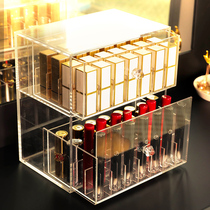 Medium 2-layer drawer type long lipstick cosmetics storage box Transparent dust-proof skin care products multi-function storage box