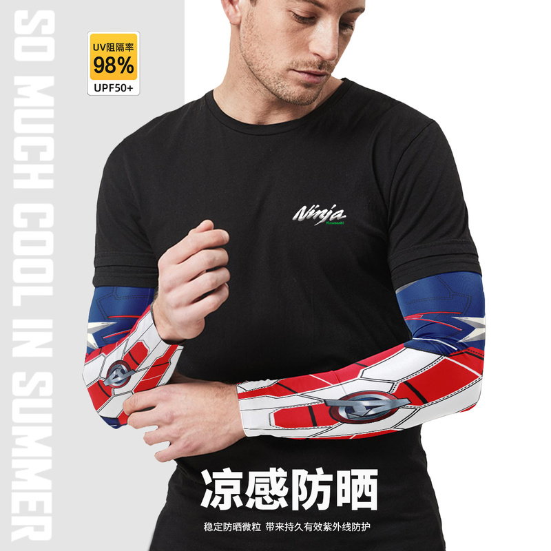 Cycling Outdoor Sun Protection Arm Sleeves Batman Spider-Man Basketball Running Training Uv Protection Cooling Tattoo Sleeves