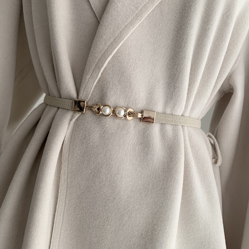 Double-Sided Cashmere Coat for Women with Belt Accessories, Decorative Sweater Paired with Dress, Waist-Cinching Suit, Thin Black Belt Double-Sided Cashmere Coat for Women with Belt Accessories, Decorative Sweater Paired with Dress, Waist-Cinching Suit, Thin Black Belt