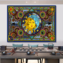 Sun God tapestry Indian hanging cloth national wind background cloth Tapestry bedroom dormitory wall decoration painting beach towel