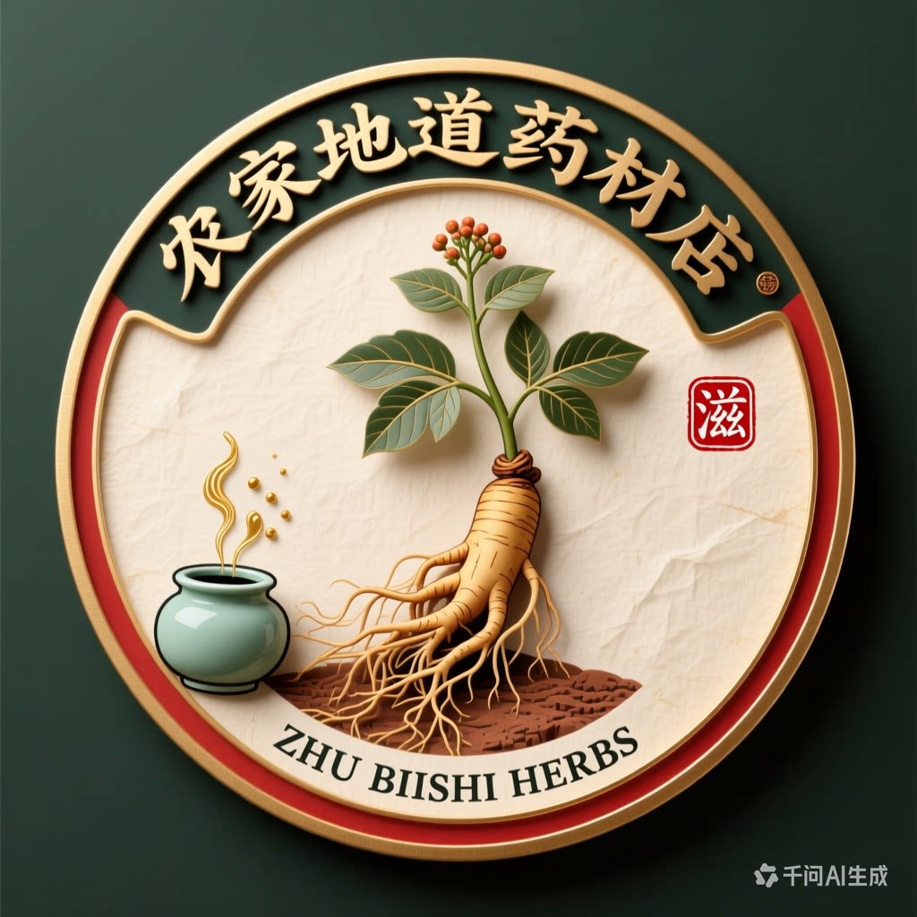 农家地道药材店的LOGO