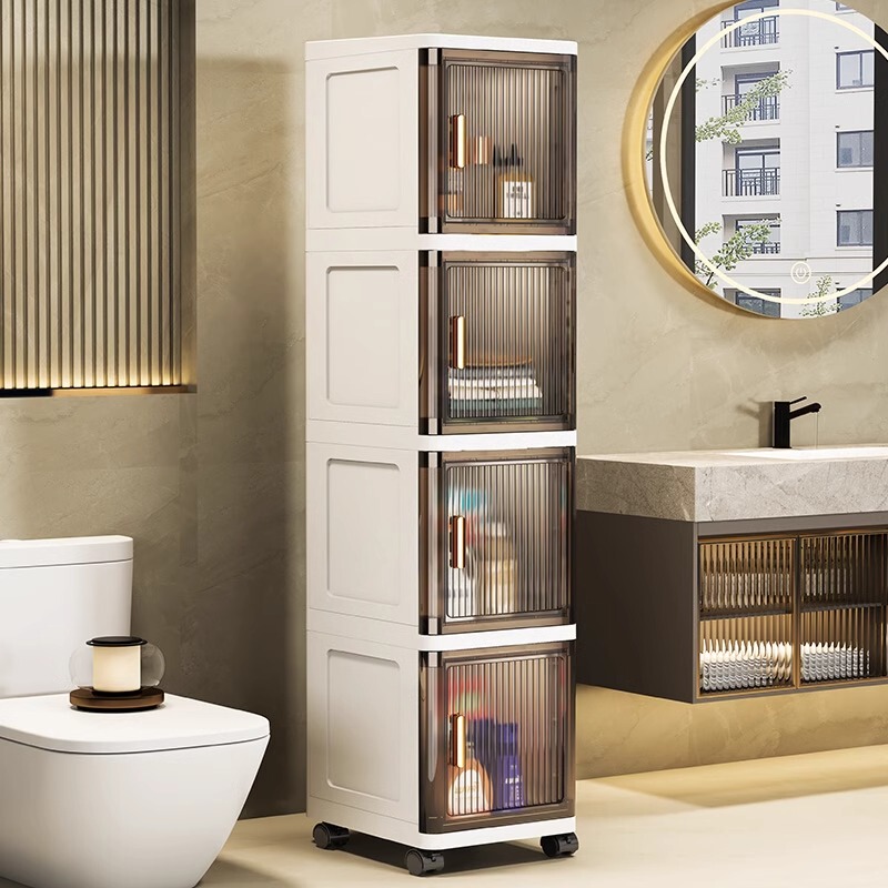 25-30cm Bathroom Toilet Sandwich Cabinet Single Door Storage Cabinet Washing Machine Kitchen Refrigerator Narrow Side Storage Cabinet