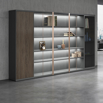 Office Furniture General Manager Office Cabinet Wooden Bookcase Double Doors Light And Luxurious Atmosphere