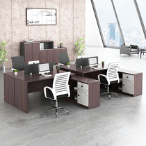 Office furniture staff desk 4 person position card holder financial computer desk office table and chair combination