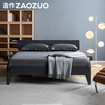 Made of peacock bed ZAOZUO modern minimalist designer furniture light lavish style with side table bedroom with double bed