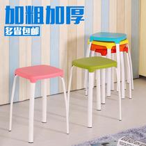 Home color Square stool thickened plastic stool fashion simple table stool spare dining chair creative round stool changing shoe stool