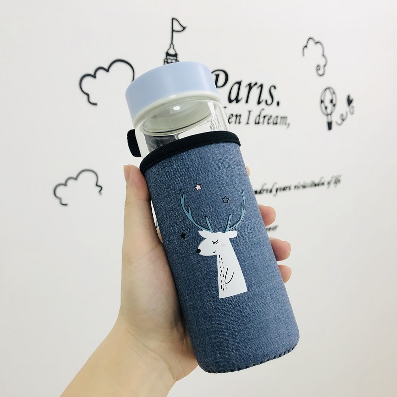 Mini glass portable ins Simple forest fresh water cup Female cute super cute small net red girl cup