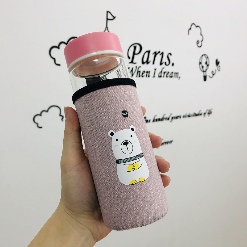 Water cup Men's glass Women's home simple ins wind portable cup Leak-proof Sen creative personality trend teacup