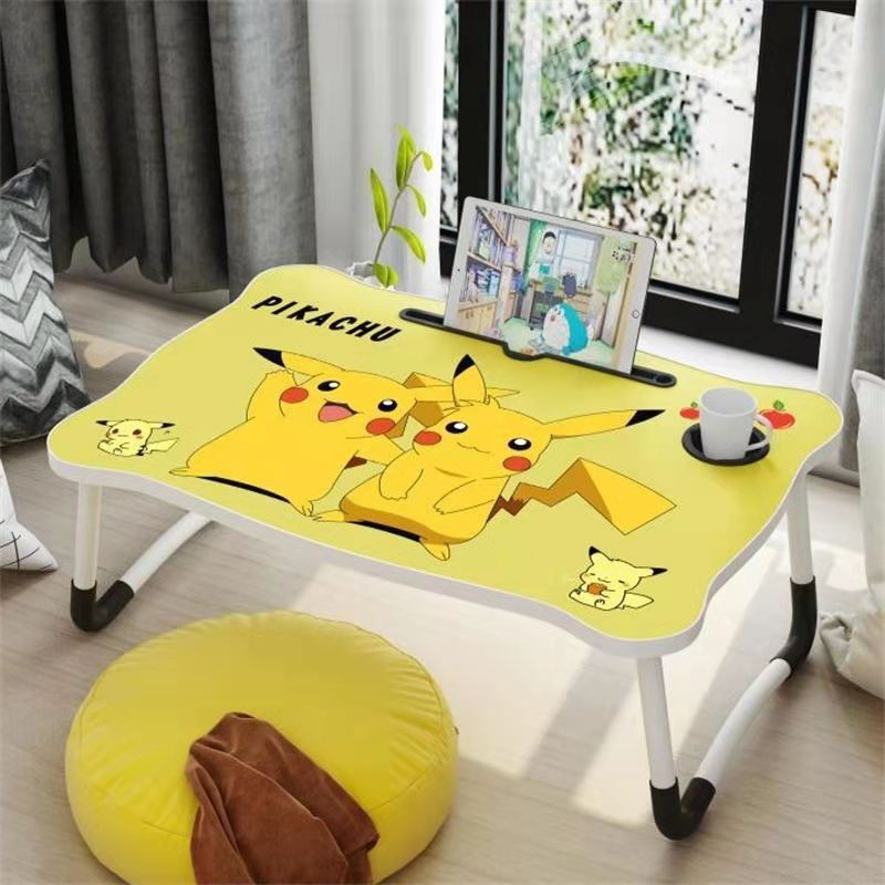 Foldable Laptop Desk for Bed, Lazy Computer Desk for Bedroom and Dormitory, Floor Study Desk, Pikachu Small Table Foldable Laptop Desk for Bed, Lazy Computer Desk for Bedroom and Dormitory, Floor Study Desk, Pikachu Small Table