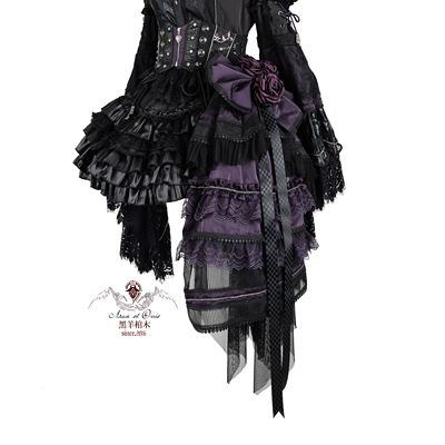 Original Gothic prince style versatile water-soluble lace single-side tail side-swinging LOLITA men's gay outfit in stock