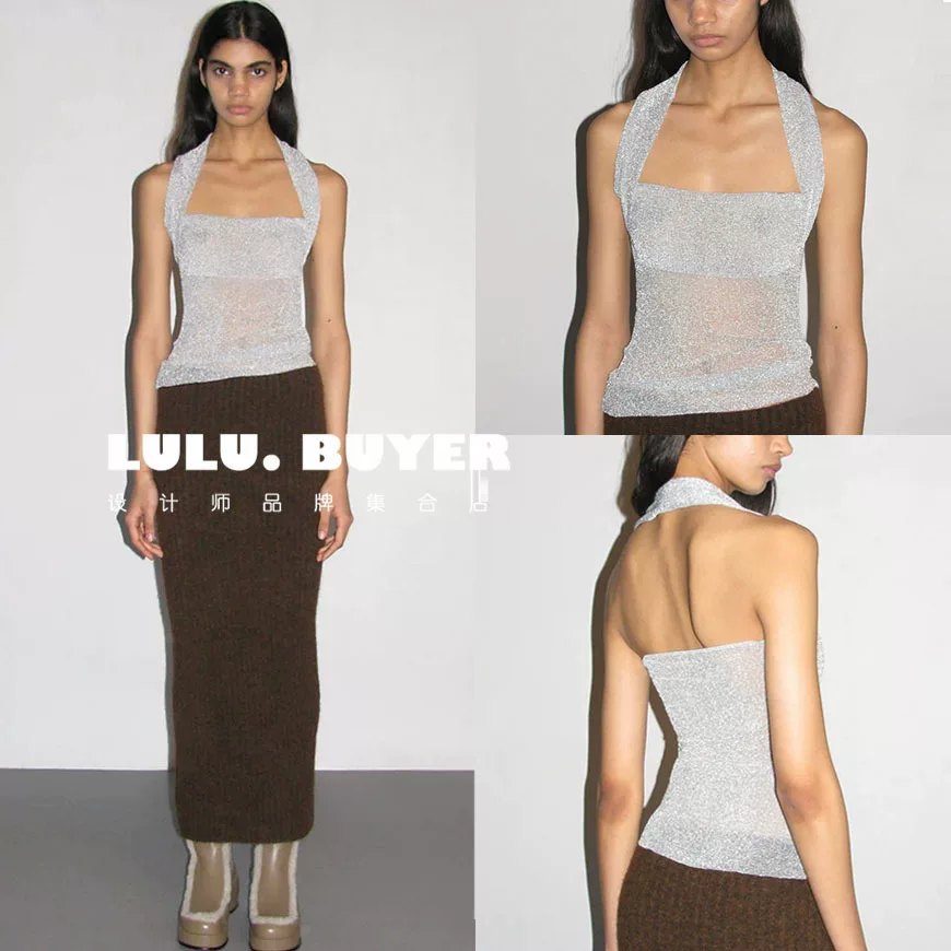 Покупательский магазин LULU, подлинная топ Paloma Wool, 25 новый стиль висит сзади бретелька без рукавов спереди