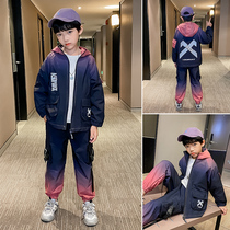 Boy suit 2022 new spring autumn childrens leisure sports autumn clothing CUHK Tong Shuai qi Yangqi Boy Bottling Tide