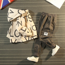 Boy Clothing Boy Fall Suit 2022 New Handsome Fashion Boy Big Boy Gifts Foreign Air Clothes Two Sets