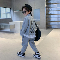 Autumn Clothing Boy New Sport Suit Autumn Ocean Gas Trendy Kids Clothes Han Edition Handsome Boy Sports Two Sets