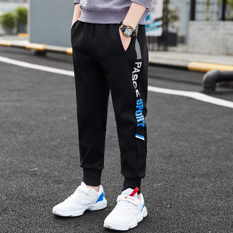Tide Boys Autumn Leisure Pants 2022 New Children's Large Boy Smart Trend Print Boys Sports Pants