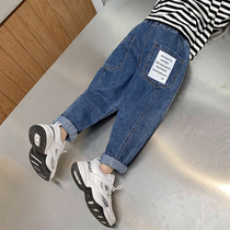 Boomer Boy Spring Autumn Clothing Jeans Foreign Air Korean Version Children Pants New trendy childrens pants Pants Tide