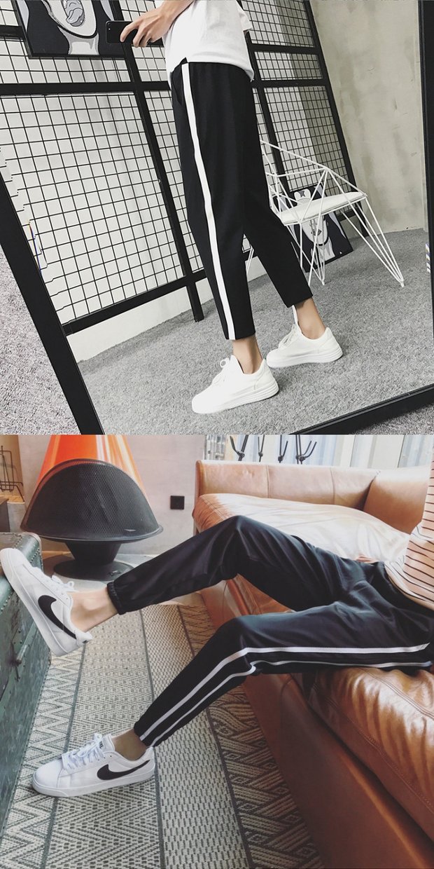 Mùa hè mới Hàn Quốc quần âu quần rộng kích thước lớn quần quần thể thao quần đen quần nam harem quần quần tây nam