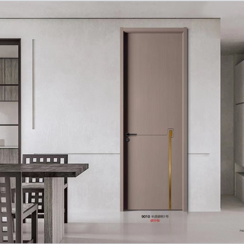 Custom home carbon crystal wood door unpainted solid wood door light luxury room interior door environmental protection simple bedroom solid wood composite door