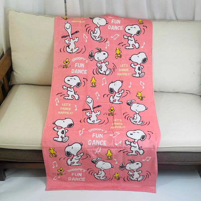  Export Japanese Pure Cotton Cartoon Cute Japanese Rabbit Snoopy Bath Towel Beach Towel Large Towel Absorbent and Soft