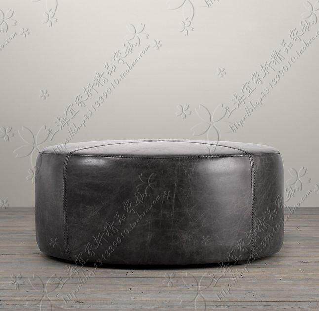 European leather shoe changing stool shopping mall clothing store round rest stool sofa stool large round stool footrest cloakroom stool