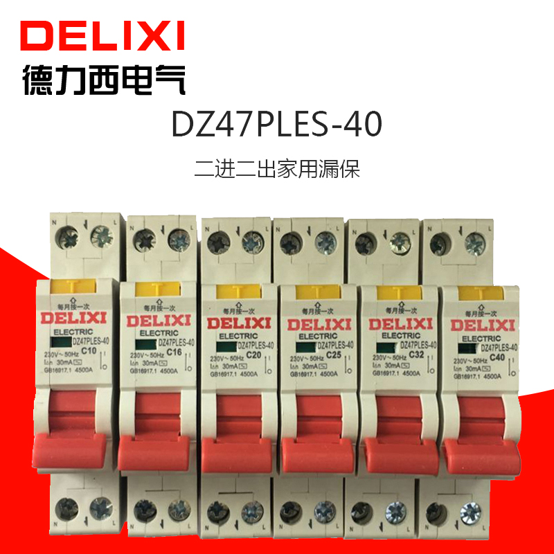 Deri West DZ47PLES Double into Double Out 1P N Home Air Switch with leakage circuit breaker electrocution protector