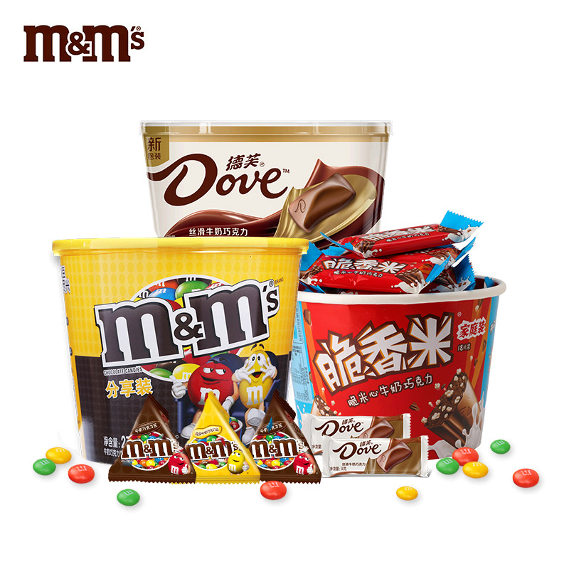 德芙m豆士力架脆香米3桶任选