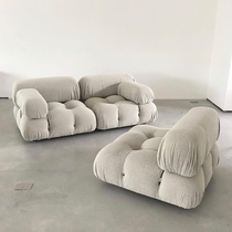 Nordic living room fabric single double sofa combination modern minimalist ins bedroom small apartment bread sofa stitching