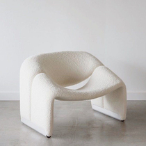 Ruifu furniture retro Net red designer Danish curved single sofa leisure chair Nordic Wufu single chair