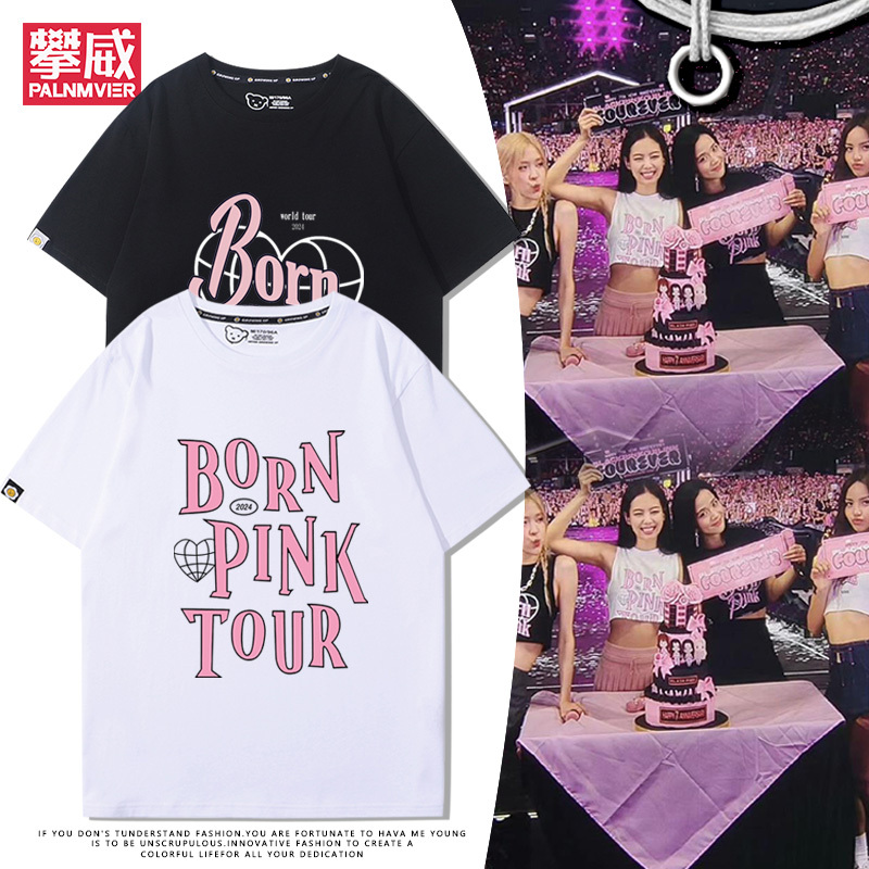 Rose Jenny Jisoo Merchandise Short-Sleeve Unisex 2024 New Summer Pure Cotton Fan Support Versatile T-Shirt Trendy