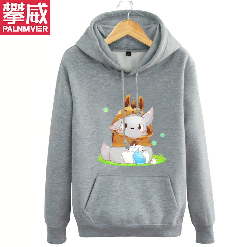 Áo len Panwei Chinchilla xung quanh anime cộng với áo khoác nhung Hayao Miyazaki nam và nữ mùa thu đông mẫu quần áo dày hoodie cặp