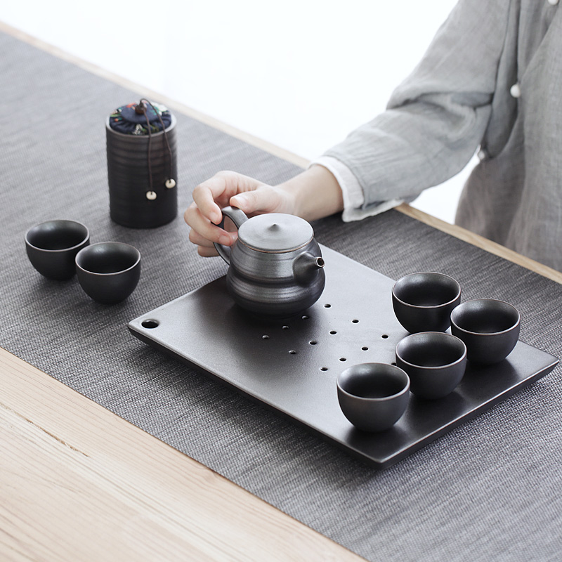 TaoZi coarse pottery tea tray bearing large creative ceramic pot saucer Japanese water dry terms plate of black tea