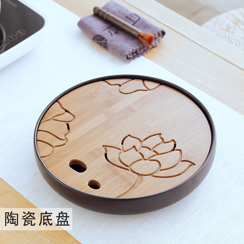 Ceramic tea tray was circular tray was rectangular small tea table Japanese dry Taiwan tea sea water kung fu home office