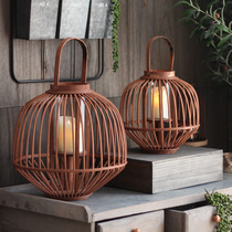 Handicrafte wind candlestick Hostel Hotel Desktop decorated wooden hanging lantern furnished retro Japanese style