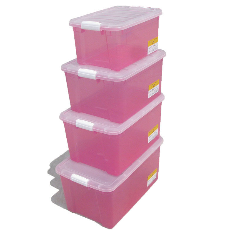 Plume containing box large transparent plastic containing box thickened quilted clothes toy storage finishing box Multi-size
