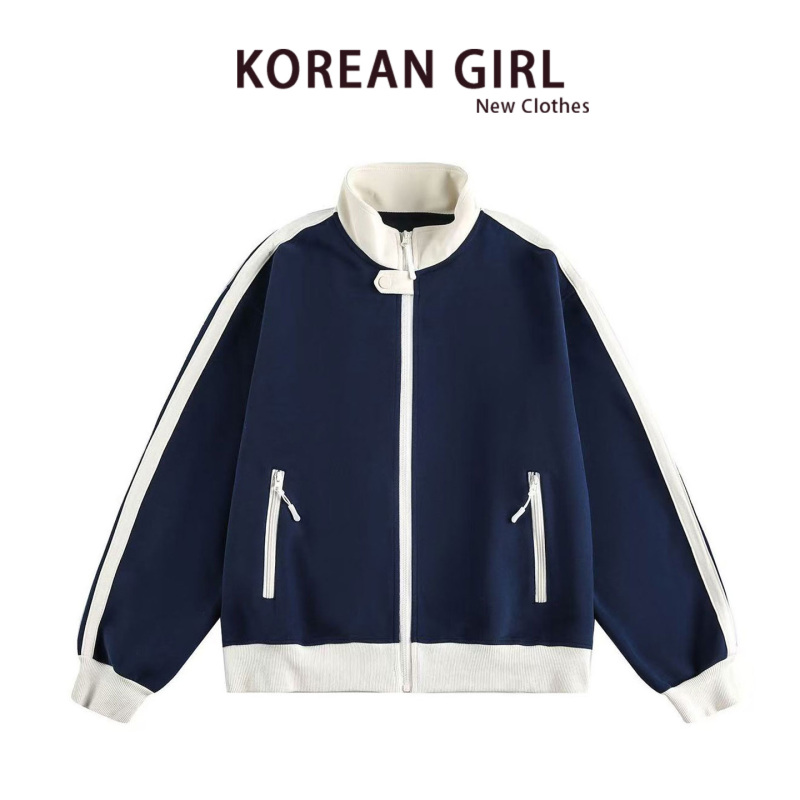 American-Style Relaxed Casual Jacket for Women 2025 Autumn New Korean Chic Sweatshirt Cardigan Baseball Jacket Trendy American-Style Relaxed Casual Jacket for Women 2025 Autumn New Korean Chic Sweatshirt Cardigan Baseball Jacket Trendy