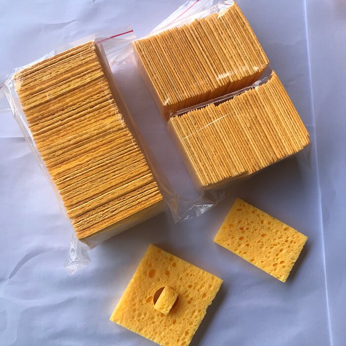 High temperature anti-scalding square round soldering iron sponge 4*6 6*6 Large sheet soldering iron head clean water absorption 3 5*5