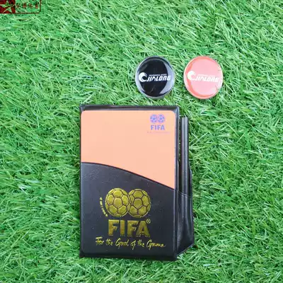 Red and yellow card edge picker Selection edge coin delivery record paper pencil FIFA professional football match referee special