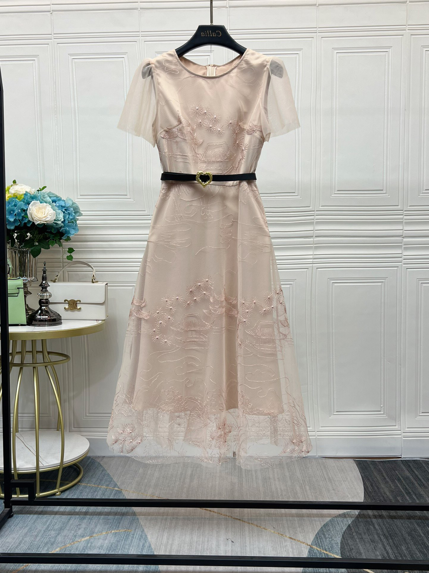 C8777 2580K VÁY ĐẦM XÒE LIỀN THÂN NỮ JIARELA LƯỚI MỎNG MÙA HÈ THÊU HỌA TIẾT HOA THỜI TRANG NỮ G06 SẢN PHẨM MỚI