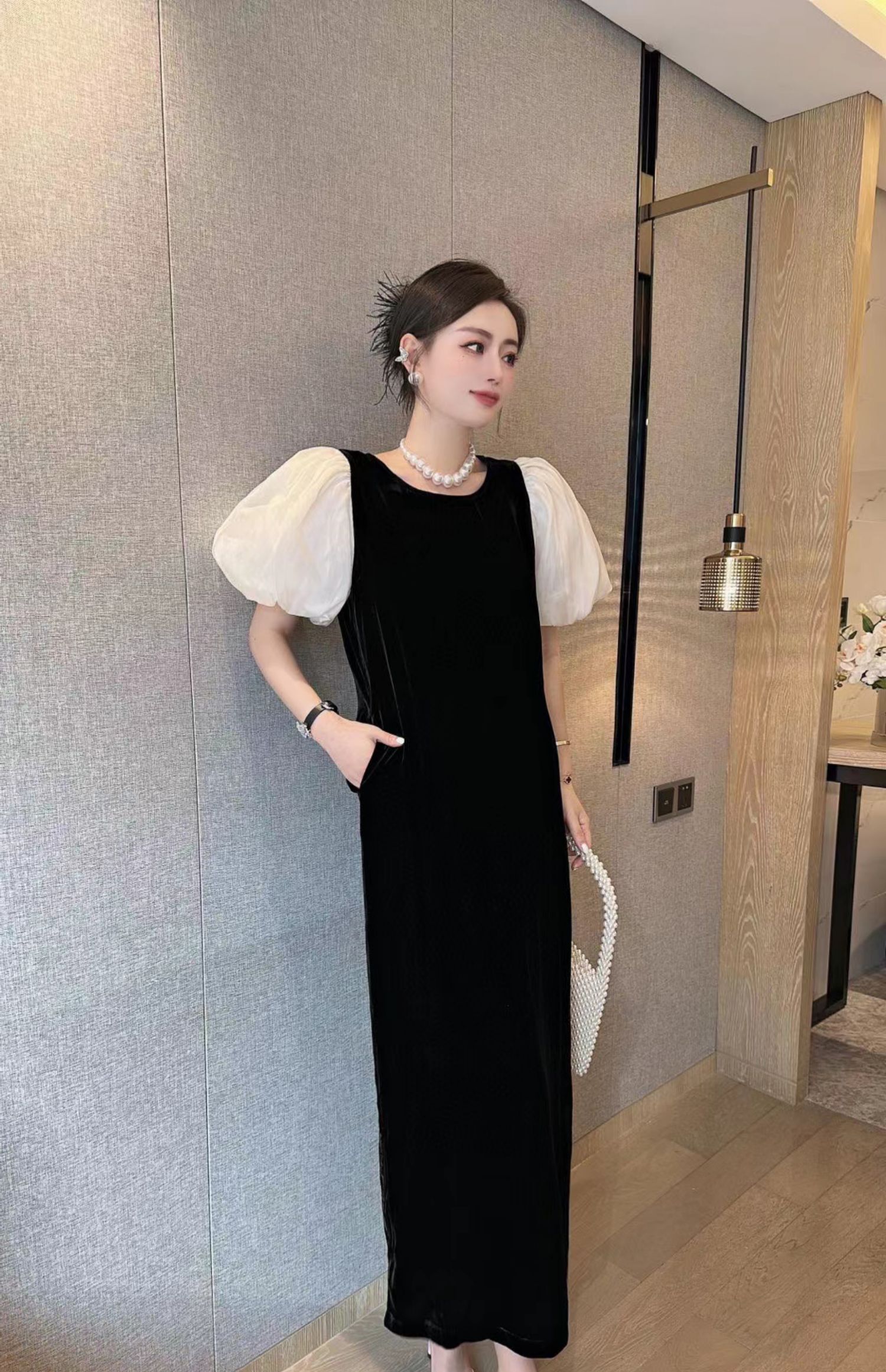 C8731 1790K VÁY ĐẦM LIỀN THÂN DÁNG DÀI NỮ JIARELA TAY PHỒNG MÙA HÈ THỜI TRANG NỮ G05 SẢN PHẨM MỚI