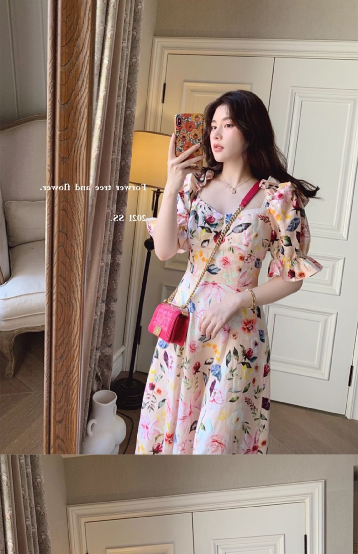 C8865 2070K VÁY ĐẦM LIỀN THÂN DÁNG DÀI NỮ JIARELA MÙA HÈ PHỤC CỔ CỔ ĐIỂN HỌA TIẾT HOA THỜI TRANG NỮ G05 SẢN PHẨM MỚI