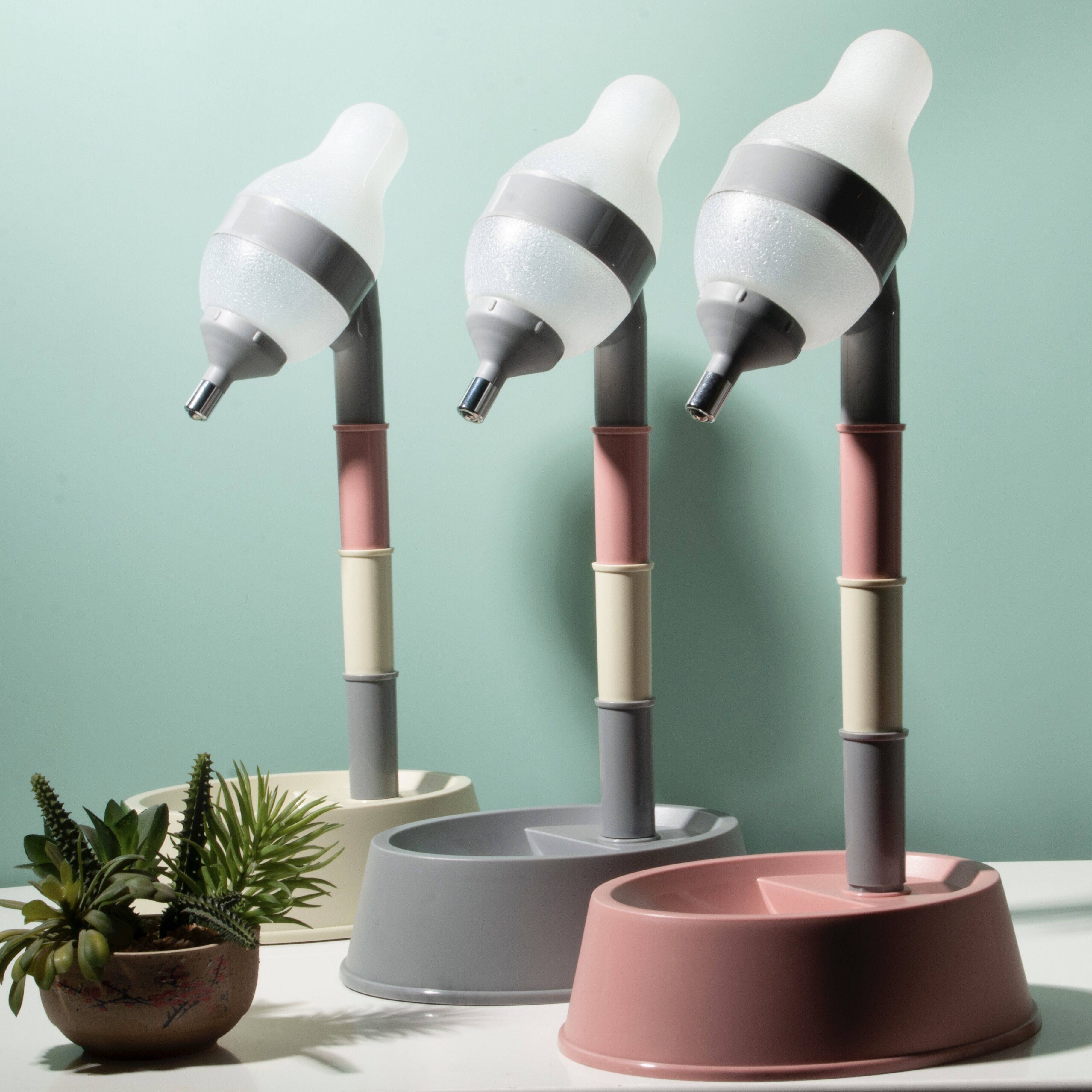 Korean Puppy Automatic Drinking Water Cat Non-Wet Mouth Water Dispenser Adjustable Standing Hanging Cage Kettle Pet Supplies