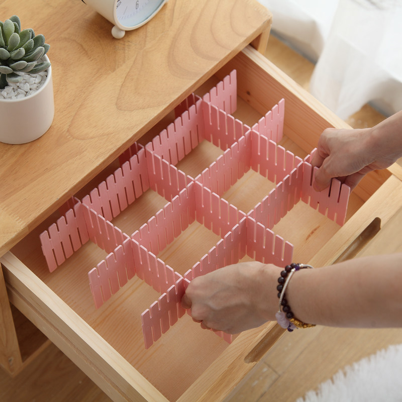 Drawer storage divider free combination DIY split baffle socks finishing grid drawer partition classification plastic