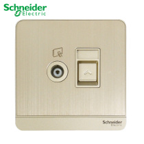 Schneider Switch Socket Shang Sparkling Gold Net View Dual-linked Computer TV Outlet