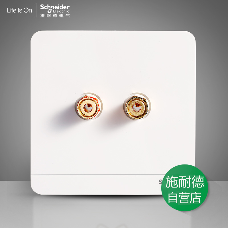 Schneider Switch Socket Silk Shang Mirror Porcelain White Dual Audio Single One-bit Speaker Socket