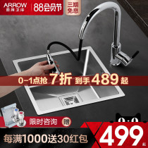 Wrigley sink 304 stainless steel hand kitchen sink set pantry bar single sink Small sink Dish sink